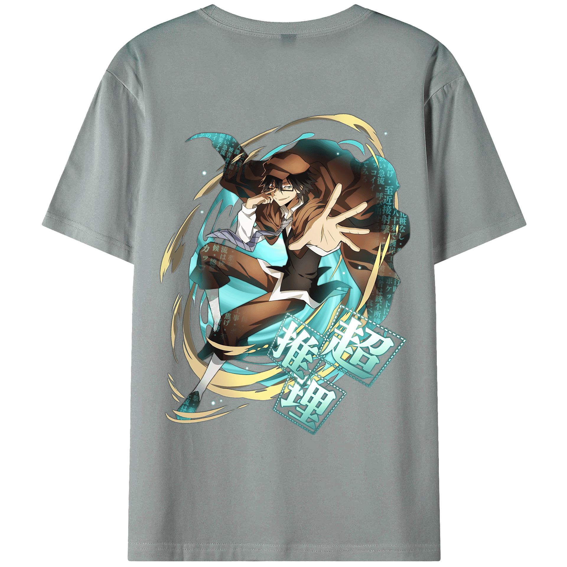 （画像用） 文豪ストレイドッグス Bungo Stray Dogs 綿100％ メンズ半袖Tシャツ（バックプリント） 通気性